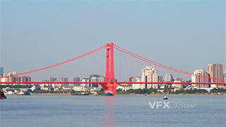 4K武汉鹦鹉洲长江大桥城市建筑实拍视频