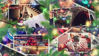 轻快愉悦家庭聚会圣诞节圣诞树节日祝福视频相册AE模板