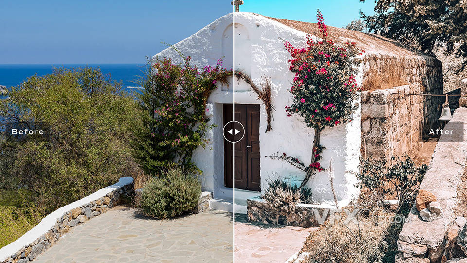 希腊海岛风景摄影旅游照片LR调色预设