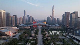 深圳市民中心城市中心建筑航拍实拍视频