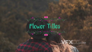 情人节植物生长花瓣盛开美好浪漫标题动画视频字幕AE模板