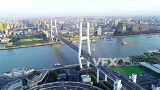 高清实拍上海南浦大桥航拍视频