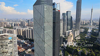 4k高清航拍广州CBD摩天大楼建筑群实拍视频