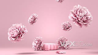 3DSMAX粉色花卉背景立体模型
