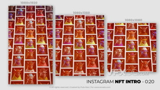 图片拼接NFT虚拟交易平台收藏品艺术宣传开场视频PR模板