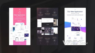 手机应用界面展示动感企业商务社交媒体短视频AE模板