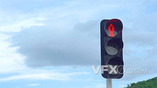 实拍城市交通红灯信号灯视频