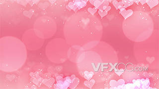 粉色浪漫唯美爱心粒子飘散舞台视频