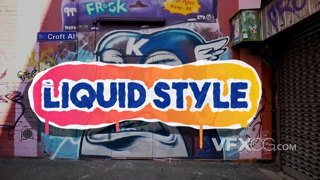 都市嘻哈街头艺术手绘液体流动泼溅转场过渡DaVinciResolve模板