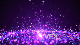 紫色唯美浪漫梦幻粒子舞台视频背景