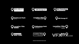 地点标识地图规划现代时尚标题动画视频字幕Motion模板
