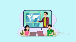 互联网平台在线交流会议互动学习教育商业规划卡通MG动画AE模板