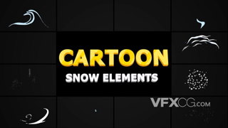 冬季雪花飞舞严寒圣诞覆盖融化动画卡通特效Motion模板