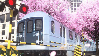 粉色系春季现代城市樱花主题C4D模型