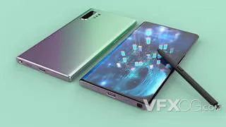 科技梦幻三星盖乐世10手机C4D模型
