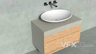 简约浴室盥洗台C4D模型