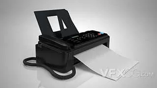 黑色家用传真机打印机C4D模型