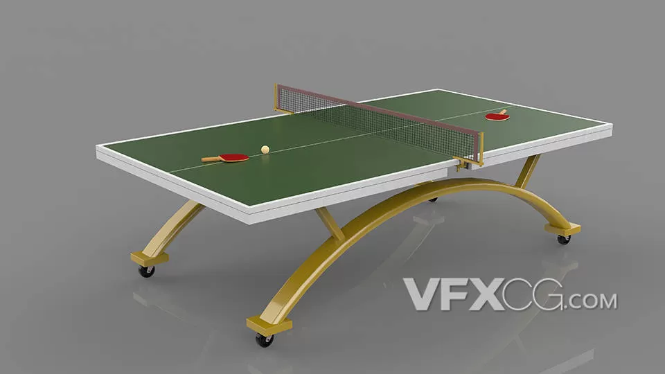健身运动器材乒乓球桌C4D模型