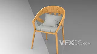 实木简约办公座椅C4D模型