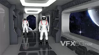 C4D个性化太空舱宇航员模型