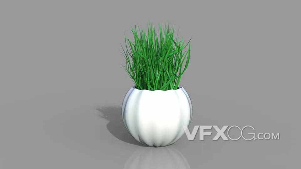 绿色植物草盆栽三维C4D模型