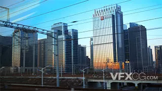 城市交通高铁出行第一视角实拍视频