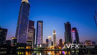 武汉城市地标西北湖夜景色实拍视频