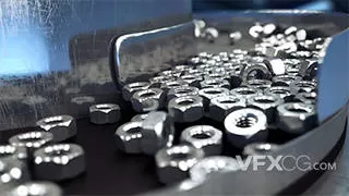 生产螺丝母工业机床流水线实拍视频