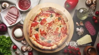 意大利经典披萨创意厨房餐馆标志LOGO片头AE模板