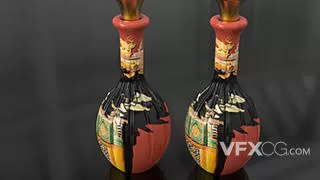 中式风格简约酒瓶三维C4D模型