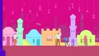 伊斯兰节假日活动庆典多彩时尚祝福开场视频PR模板