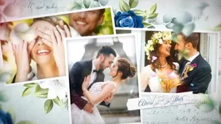 优雅明亮手绘浪漫幸福美好婚礼视频相册PR模板
