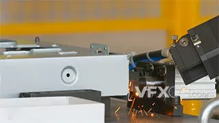 机器人激光切割焊接操作特写实拍视频