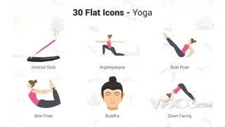 体育健身瑜伽运动网页介绍时尚图标动画AE模板