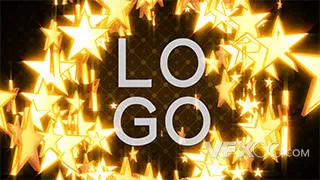 大气金色星星颁奖揭幕LOGO展示演绎AE模板