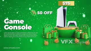 冬季节日圣诞节购物活动折扣营销动态广告片AE模板