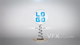 简洁三维弹簧动画企业LOGO片头ae模板