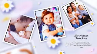 生日回忆温馨明亮家庭生活视频相册PR模板