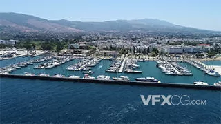 海滨城市海边码头风景高清实拍视频