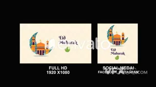 异国假日伊斯兰节日经典文艺标志动画LOGO片头AE模板