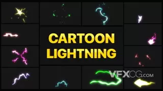 能量电流元素激荡炫酷漫画卡通特效Motion模板