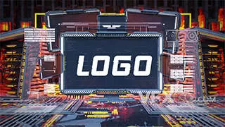 大气三维科技科幻机械LOGO片头AE模板