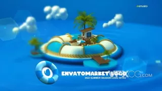 夏季海洋救生圈文本标题企业标志动画LOGO片头AE模板