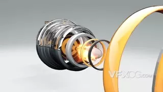 立体金属发动机启动燃烧标志动画LOGO片头AE模板