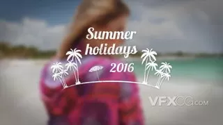 假日海滩夏季清爽活力文本动画视频字幕AE模板