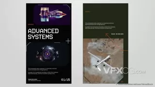 军事航空现代信息网络炫酷媒体短视频AE模板
