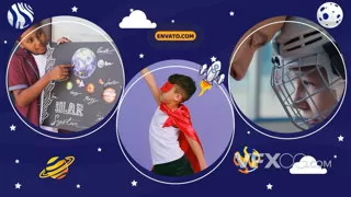 青少年婴儿课程线上介绍明亮创意卡通教育培训AE模板