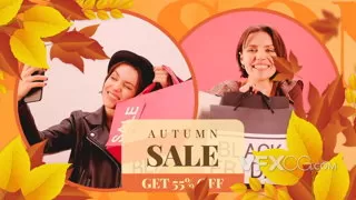 秋季枫叶暖色商业新颖时尚产品宣传片AE模板