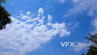 夏季晴朗天气蓝天白云延时自然风景摄影