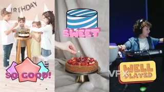 甜品蛋糕糖果美食可爱卡通手绘标题文本动画视频字幕PR模板
